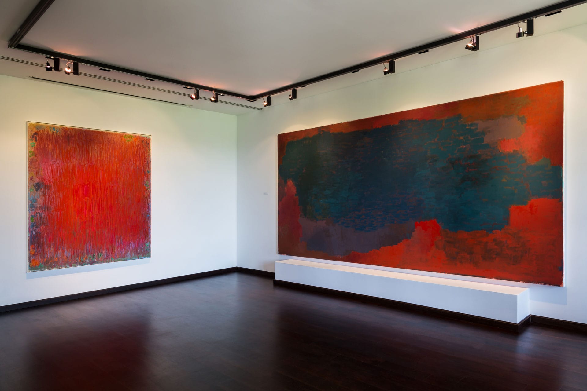 Christopher Le Brun’s Middle C and Palleas paintings in the East Hall of The Gallery at Windsor.
