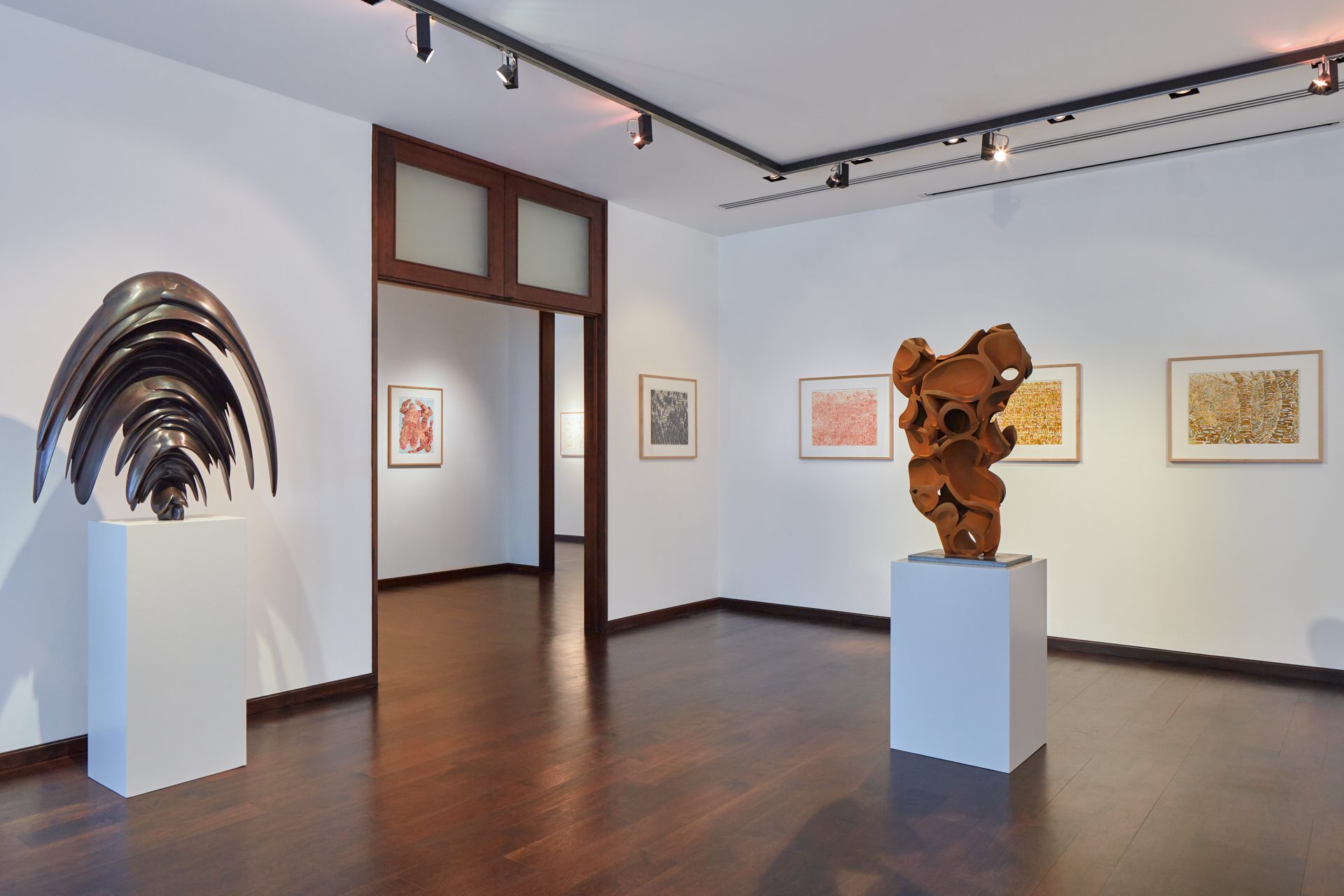 L-R: Spring, Bronze, 2015; Skull, Bronze, 2018